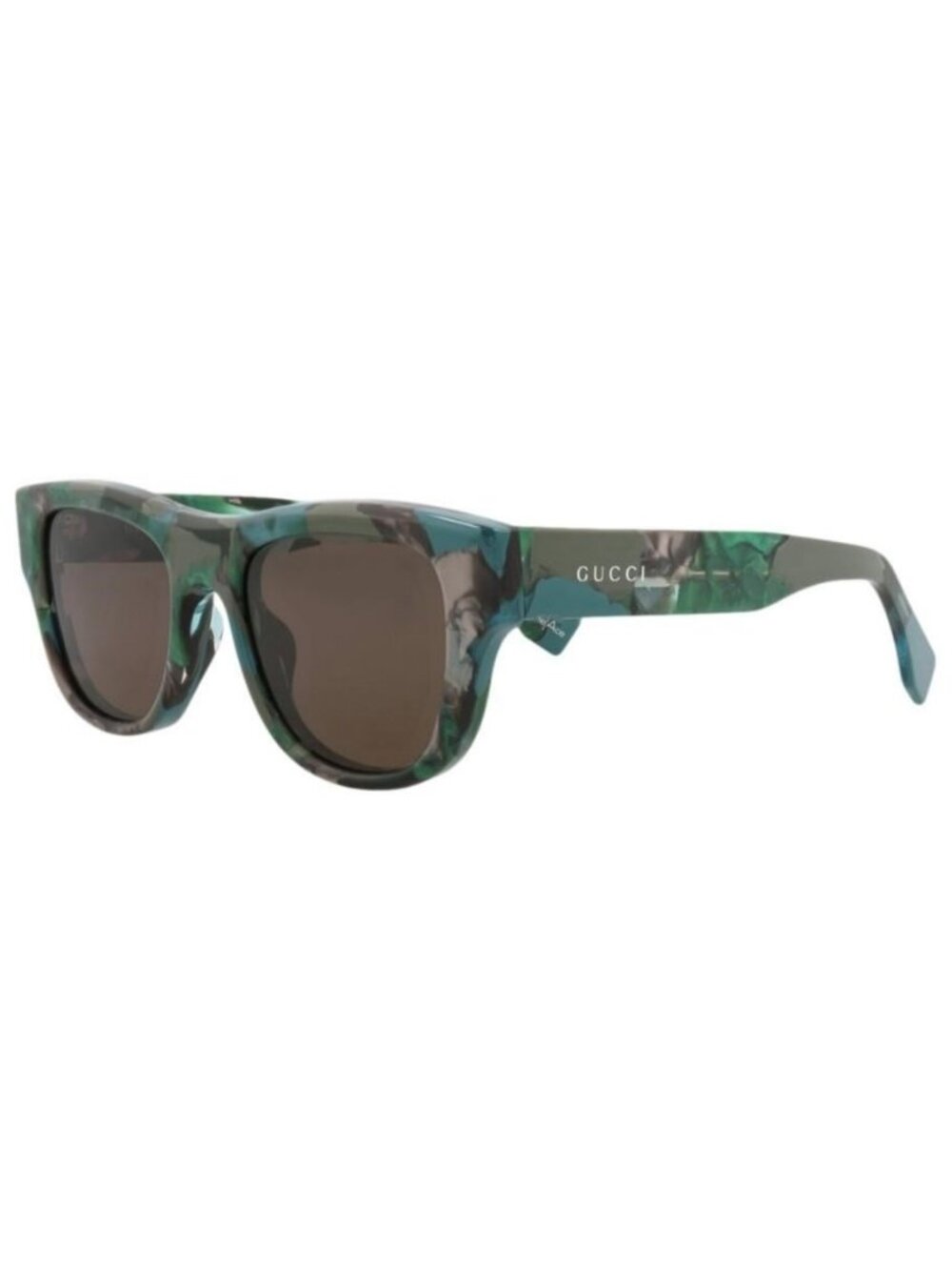 New Gucci Mens Square/Rectangle Green Green Brown Fashion Designer Sunglasses